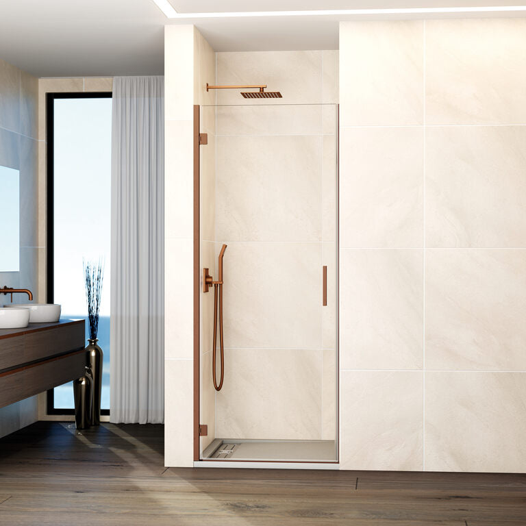 Frontdouchewand met draaideur met magneetsluiting GLASS