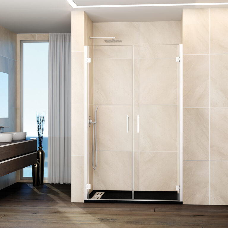 Frontdouchewand met 2 draaideuren GLASS