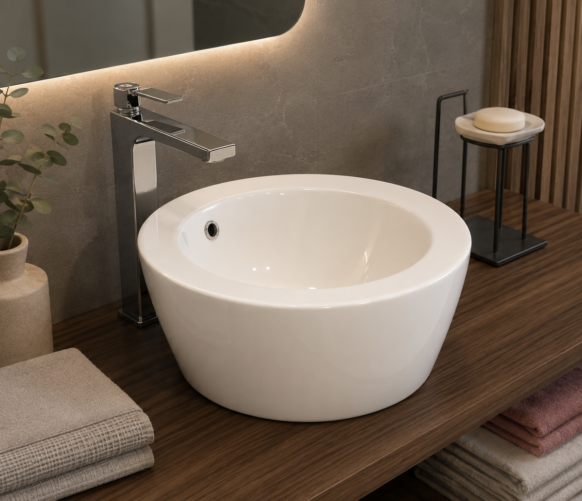 Lavabo porcelana sobre encimera MENFIS