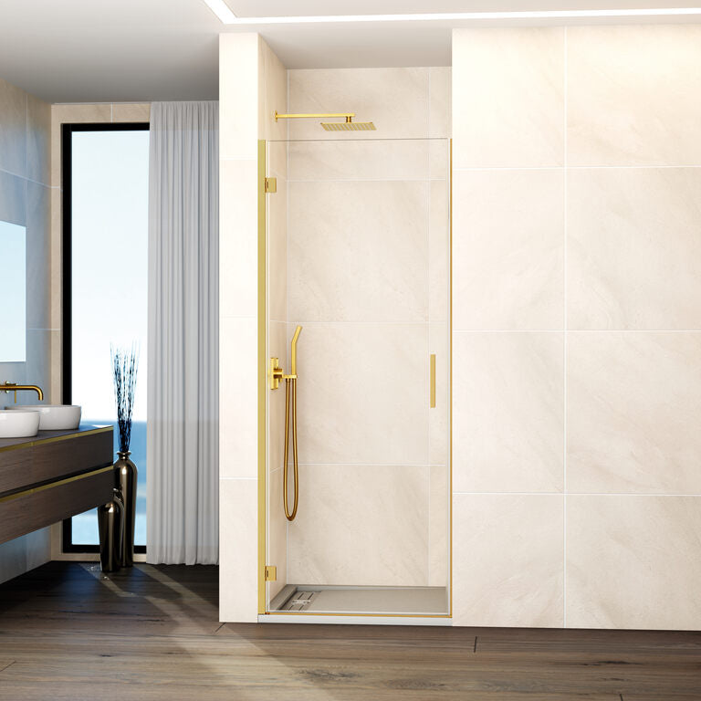 Frontdouchewand met draaideur met magneetsluiting GLASS