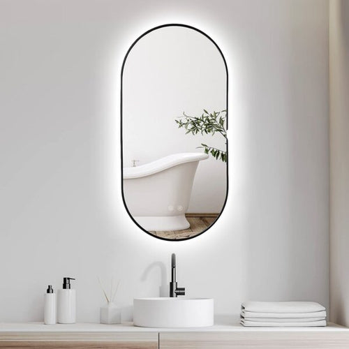 LED-spiegel Selene Gold & Black